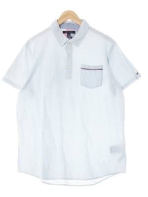 타미힐피거 앨리스블루 면 소매로고피케반팔티