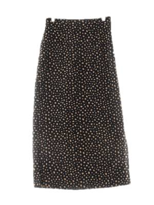 mixxo 블랙베이지 기하학도트패턴 슬림롱스커트