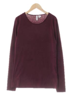 h&m 멜란지자주 면혼방 라운드긴팔티
