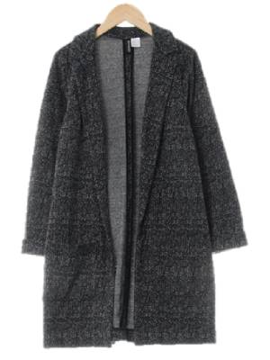h&m 블랙다크그레이 면혼방 보카시오픈형자켓