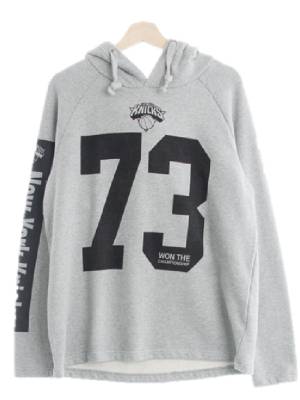 NBA 멜란지그레이 면 빅넘버73후드티