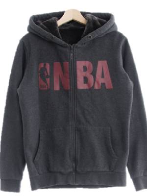 NBA 차콜 프린팅 면 빅텍스트로고후드점퍼