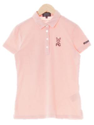pearlygates 라이트레드 면혼방 PG자수슬림카라반팔티
