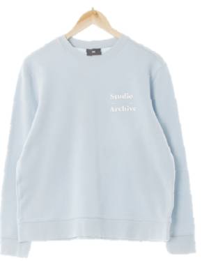 h&m 라이트알래스칸스키블루 면혼방 레터링크루넥맨투맨