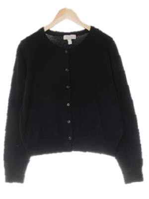h&m 블랙 비스코스혼방 라운드심플가디건