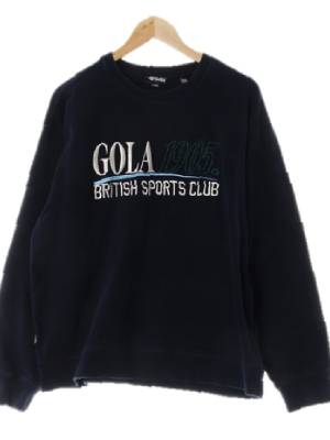 gola 네이비 면 빅로고레터링스웨트셔츠