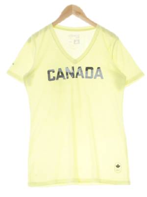 아디다스 형광노랑 프린팅 면혼방 CANADA얼티메이트반팔티