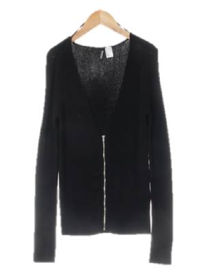 h&m 블랙 딥브이넥골지집업가디건
