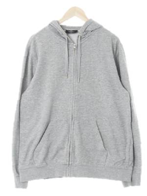 h&m 그레이 면혼방 후드집업
