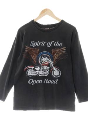 import Gear 빈티지브라운 프린팅 면 피그먼트라운드긴팔티