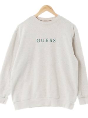 Guess 오트밀 면혼방 크루넥웜스웨트셔츠