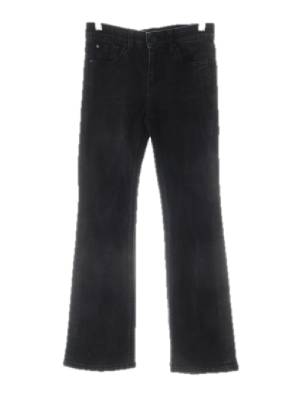 Guess 블랙 데님 크랙워시드부츠컷진