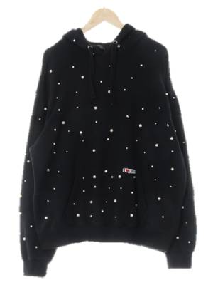 h&m 블랙 면 진주후드티
