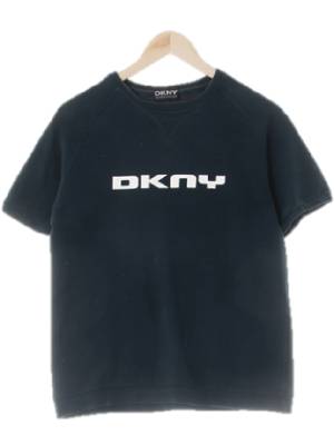 dkny 라이트블랙 프린팅 면혼방 반팔스웨트셔츠