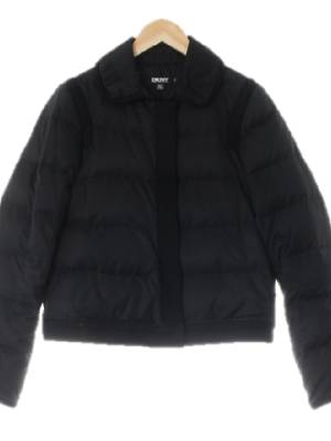 dkny 매트블랙 덕다운 카라하프패딩자켓