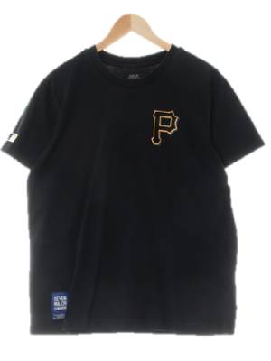 MLB 블랙 면혼방 빅패치반팔티