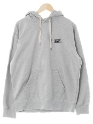 lmc 그레이 면 스몰자수로고후드티