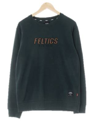 feltics 녹색 면혼방 뉴욕맨투맨