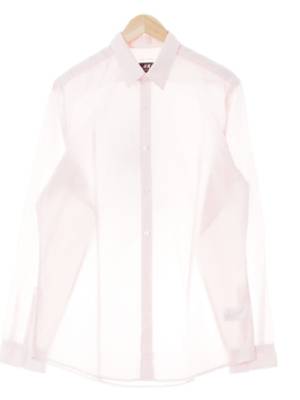 h&m 핑크 면혼방 슬림핏긴팔셔츠