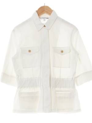 UNIQLOcarineroitfeld 아이보리 면혼방 플랩포켓5부재킷