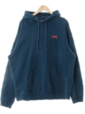lmc 발라타블루 프린팅 면 백레터링워싱후드티