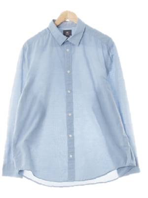 h&m 멜란지데님블루 면혼방 이지아이론셔츠