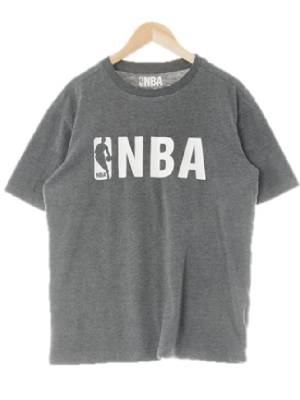NBA 다크멜란지그레이 프린팅 면혼방 로고반팔티