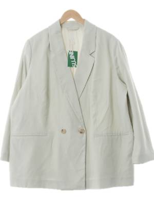 h&m 라이트파우더블루 비스코스혼방 더블버튼오버핏자켓
