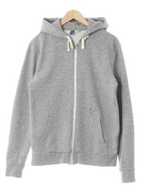 h&m 그레이 면혼방 아웃포켓스웨트후드집업