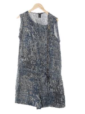 h&m 네이비 뱀피무늬 비스코스 유넥사선지퍼나시점프슈트