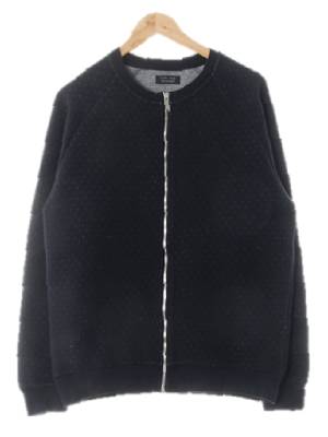 자라 블랙 비스코스혼방 스몰퀼팅라운드넥집업자켓