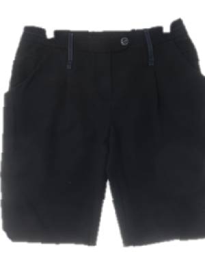시슬리 블랙 울 핀턱모직4부슬랙스