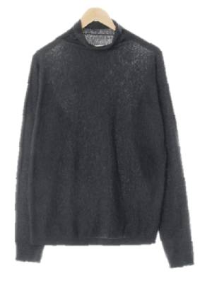 클럽모나코 다크그레이 캐시미어혼방 하이넥루즈핏니트