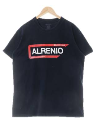 alrenio merkline 네이비 프린팅 면 레터링라운드반팔티