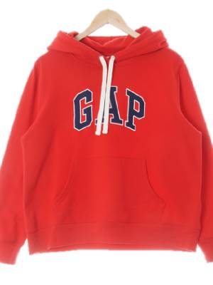 gap 레드 면혼방 빅패치후드티