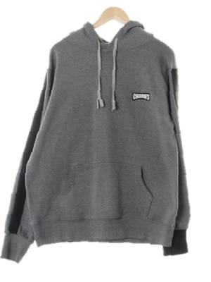 charms 미디움멜란지그레이 면 가슴로고소매배색후드티