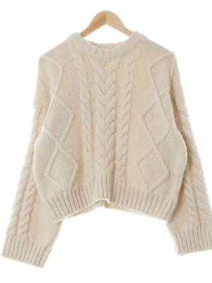 h&m 아이보리 오버핏꽈배기니트