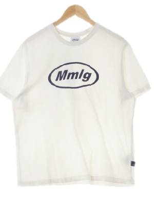 mmlg 화이트 프린팅 면 중앙빅로고반팔티