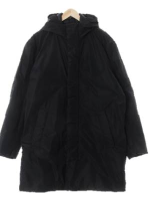 h&m 블랙 하이넥경량롱바스락패딩