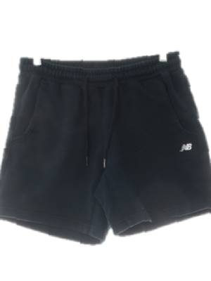 뉴발란스 블랙 면혼방 자수로고반바지