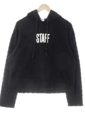 vetements 블랙 면혼방 스태프루즈후디티셔츠