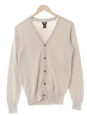 h&m 베이지 면 브이넥시보리가디건