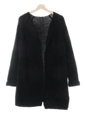 mixxo 블랙 울혼방 오픈롱가디건