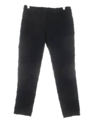 헤지스 블랙 면혼방 미드라이즈스트레이트슬림팬츠