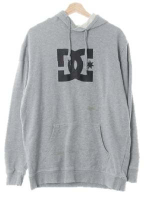 DC 멜란지그레이 면 센터심볼로고후드티