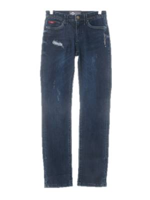 Leecooper 진청 데님 자수로고데미지워시드진