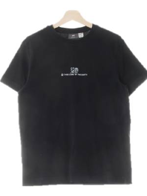 h&m 블랙 프린팅 면 스누피만화반팔티