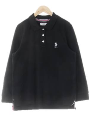 uspa 블랙 면 자수로고긴팔카라티