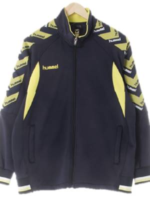 hummel 네이비브라이트옐로우 어깨로고하이넥스포츠집업