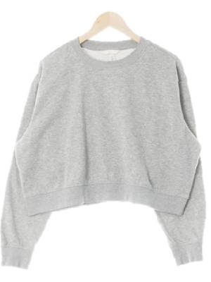 h&m 멜란지그레이 면혼방 기모라운드크롭맨투맨
